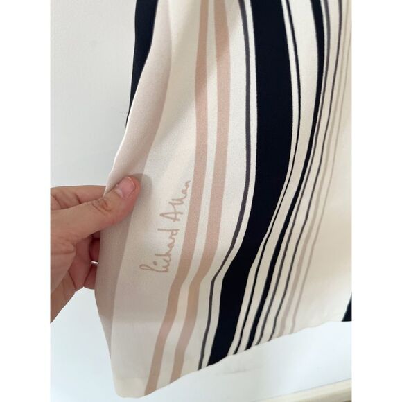 Richard Allan X H&M Black‎ White Tan Printed Swirls Boat Neck Long Sleeve Dress - Picture 6 of 15